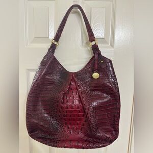 Brahmin Red Croc-Embossed Shoulder Bag